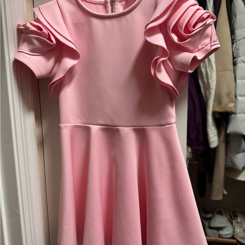 Hannah Banana Pink Ruffle Sleeve Dress